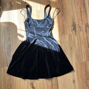 Sparkling Black Velvet Dress